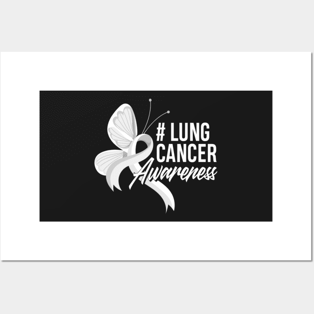 Awesome White Ribbon Support Lung Cancer Awareness Wall Art by CarolIrvine